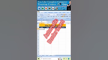 Automatic Border insert in excel | excel me border kaise lagaye |#excel excel short video #shorts