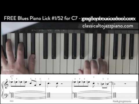 Blues/Jazz Piano Lick #1/52- classicaltojazzpiano.com