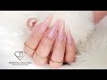 How to sculpt coffin shape nude nails with fiber gel from Nail Perfect. Coffin shape nails tutorial