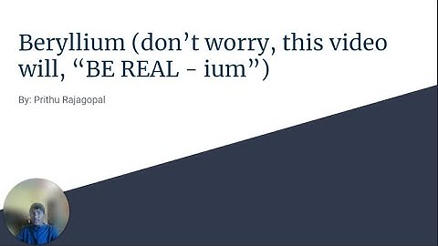 The Fourth Element: Beryllium