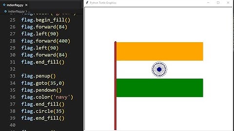 Draw Indian IN Flag |Full Python Code ||Python Turtle