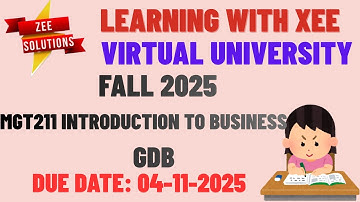 MGT211 Introduction to Business GDB Fall 2025 Virtual University of Pakistan