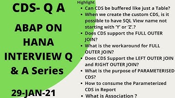 ABAP ON HANA Interview Q & A | 15 | CDS | SQL View Vs CDS View