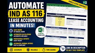 IND AS 116 Lease Accounting Excel Template | Automate Lease Working in Minutes - Single Lease