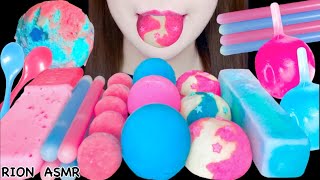 【ASMR】PINK&BLUE ICECREAM PARTY*BASKIN-ROBBINS,SHERBET*MUKBANG 먹방 食べる音 EATING SOUNDS NO TALKING