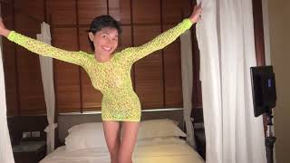 Bodysuit girl  Try on haul and Dance Test. So Tiny body stocking  #asian #smallyoutuber