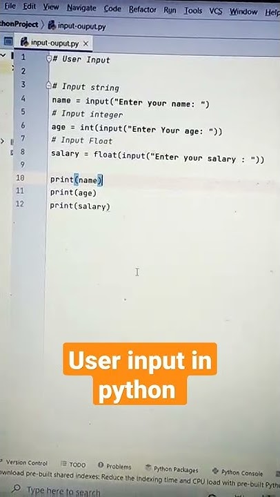 User input in python #shorts #technology #python - YouTube