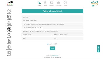 Twitter advanced search InVID WeVerify plugin