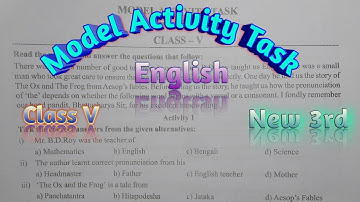 wbbse class 5 new model activity task english
