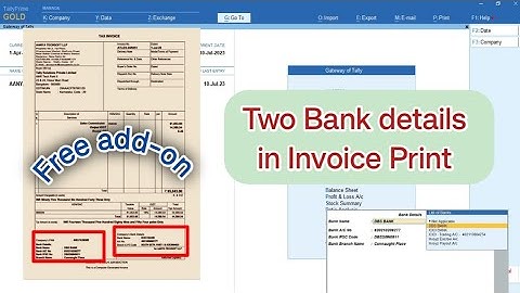How to Use FREE Add-on for Alternate Bank Details in TallyPrime Sale Invoice | Tally Customization
