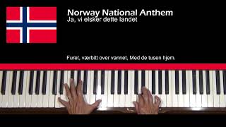 Norway National Anthem Ja, Vi Elsker Dette Landet Piano Tutorial - YouTube