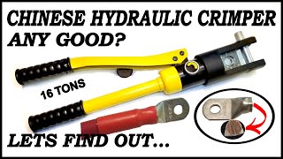 Chinese Hydraulic Crimper with 4/0 Welding Cable Demonstration And Review