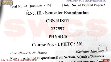 Q.P. PHYSICS SEM-3rd 2017-18 (REG.)CBCS JAMMU UNIVERSITY