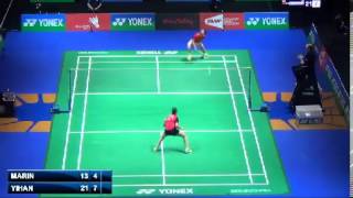 R32 - WS - Wang Yihan vs Carolina Marin - 2014 All England Badminton Open (F 8-8)