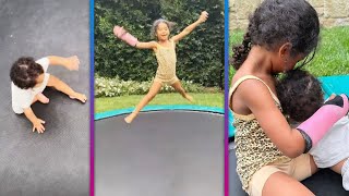True Thompson and Brother Tatum Have a TRAMPOLINE PARTY!