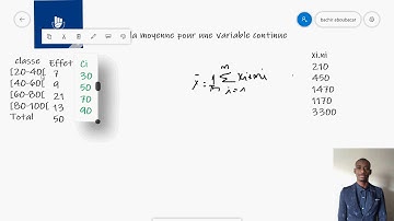 Notion de la moyenne. Cas de la variable continue.
