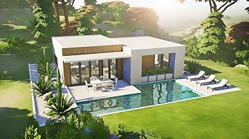 Modern Basegame House with Pool in Windenburg 🌿 | The Sims 4 Speed Build | No CC + No Mods