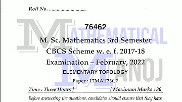 MDU MSc Mathematics Previous Year Paper 2022 | Elementary Topology | Mathematical Manoj