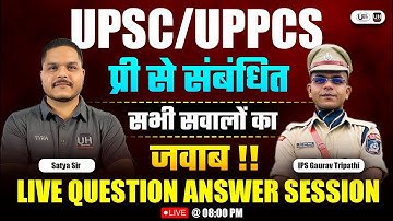 UPSC / UPPCS PRE SPECIAL Q&A | LIVE MENTORSHIP by IPS GAURAV TRIPATHI @IPSGauravtripathi #ask #live