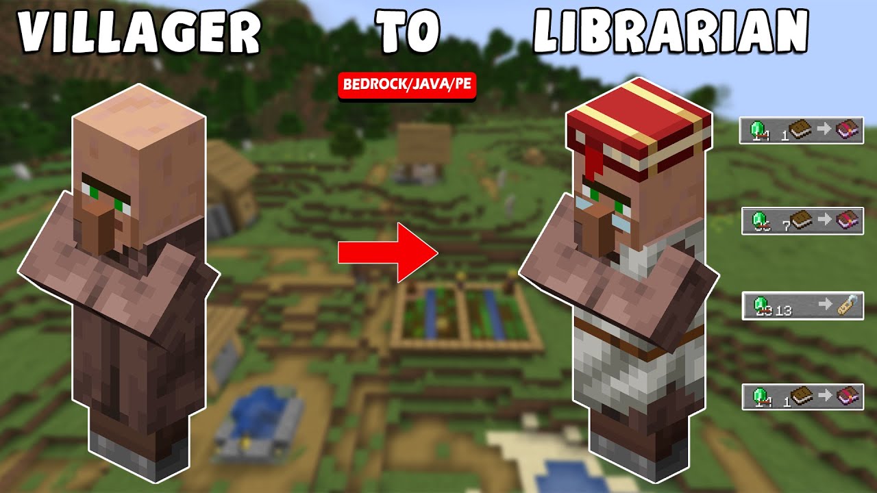 How To Make A LIBRARIAN Villager In Minecraft TUTORIAL Easy Quick 