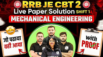 RRB JE CBT 2 ANSWER KEY🚨 2025 | RRB JE CBT 2  Shift 1 LIVE PAPER SOLUTION | Mechanical Engineering