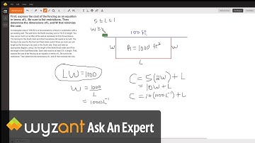 Minimize cost of fencing given the size of the rectangular area to surround.