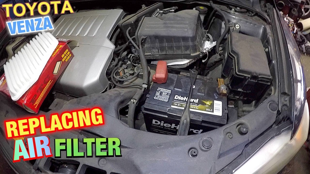 Replacing engine air filter on toyota venza youtube