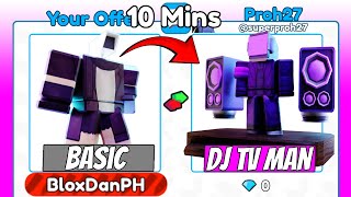 I Went BASIC To DJ TV MAN in Just 10 Mins! (Toilet Tower Defense)