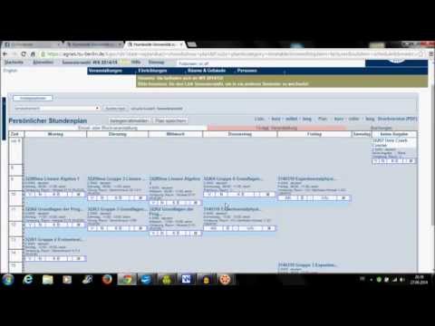 Tutorial: Stundenplan erstellen (Universität)