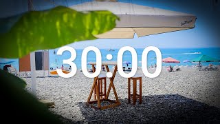 Summer beach with relaxing music - 30 minutes countdown timer