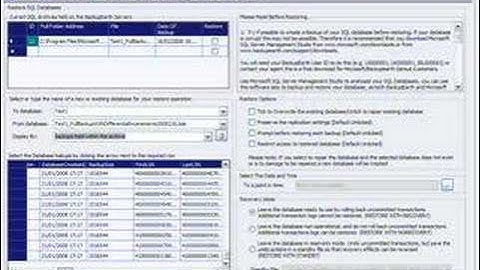 How To Restore a SQL Database