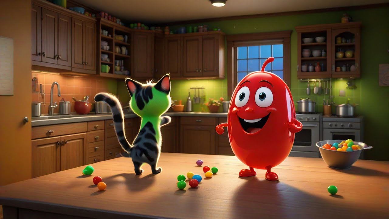 Five Jellybeans Jump on the Plate | Colorful Candy Song for Kids | Fun Nursery Rhymes and Baby Songs