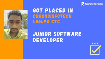 Besant Technologies Online Training Reviews Placements | Kathirvel Got Placed as Software Developer