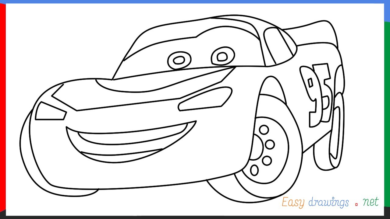How to Draw Lightning McQueen - Really Easy Drawing Tutorial | How to draw  lightning, Lightning mcqueen, Lightning mcqueen drawing