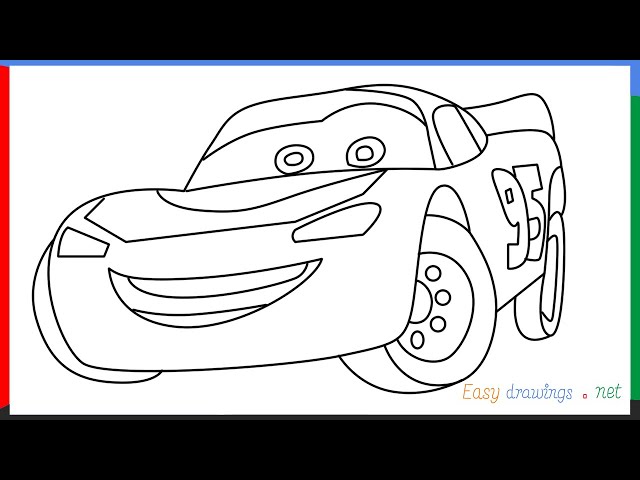 Lightning McQueen Side View Coloring Page - ColoringAll