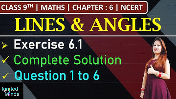 Class 9th Maths | Exercise 6.1 (Complete Solution) | Chapter 6 - Lines and Angles | NCERT