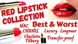 Best & Worst RED Lipsticks in my collection | Review & Swatches | Luxury, Longwear