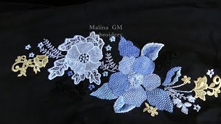 Hand Embroidery| Checkered Flower Stitch | ВЫШИВКА: шов 