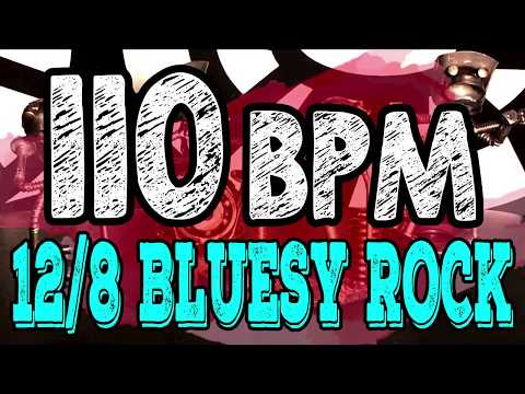 110-bpm---blues-rock-shuffle-#1---12/8-drum-track---metronome---drum-beat