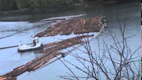 Jennis Bay, BC log booming activities. - March 2014