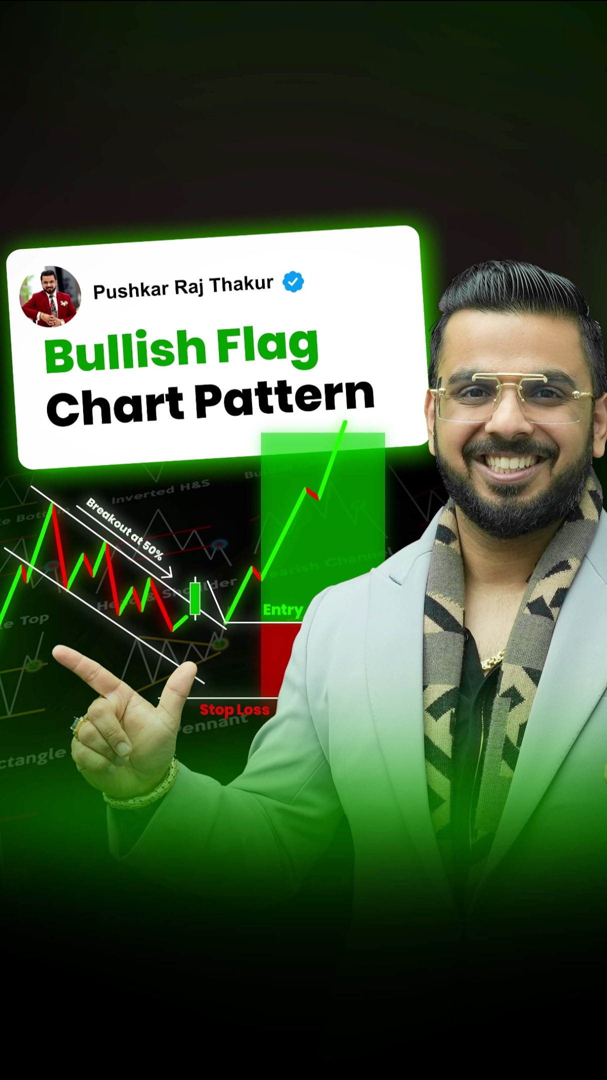 #Day57 || Bullish Flag Chart Pattern
