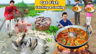 Underground Mud CatFish Catch Fish Cooking Recipe Street Food Hindi Kahaniya New Funny Comedy Video