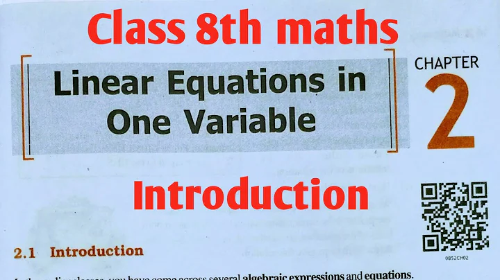 Class 8th maths l Chapter 2 l introduction l Linear Equation in one variable l NCERT l Solution 2024