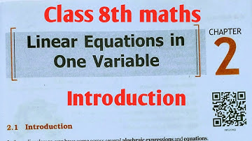 Class 8th maths l Chapter 2 l introduction l Linear Equation in one variable l NCERT l Solution 2024