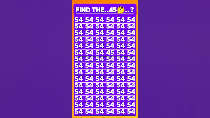 "Find the Hidden 45 in 5 Seconds! 🤯🔥 | Brain Puzzle Challenge #shorts"