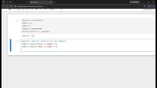 #Pythonprogramming addition of two numbers take input from users Adding Two Numbers In Python By User Given Inputs Quick Python Tutorials