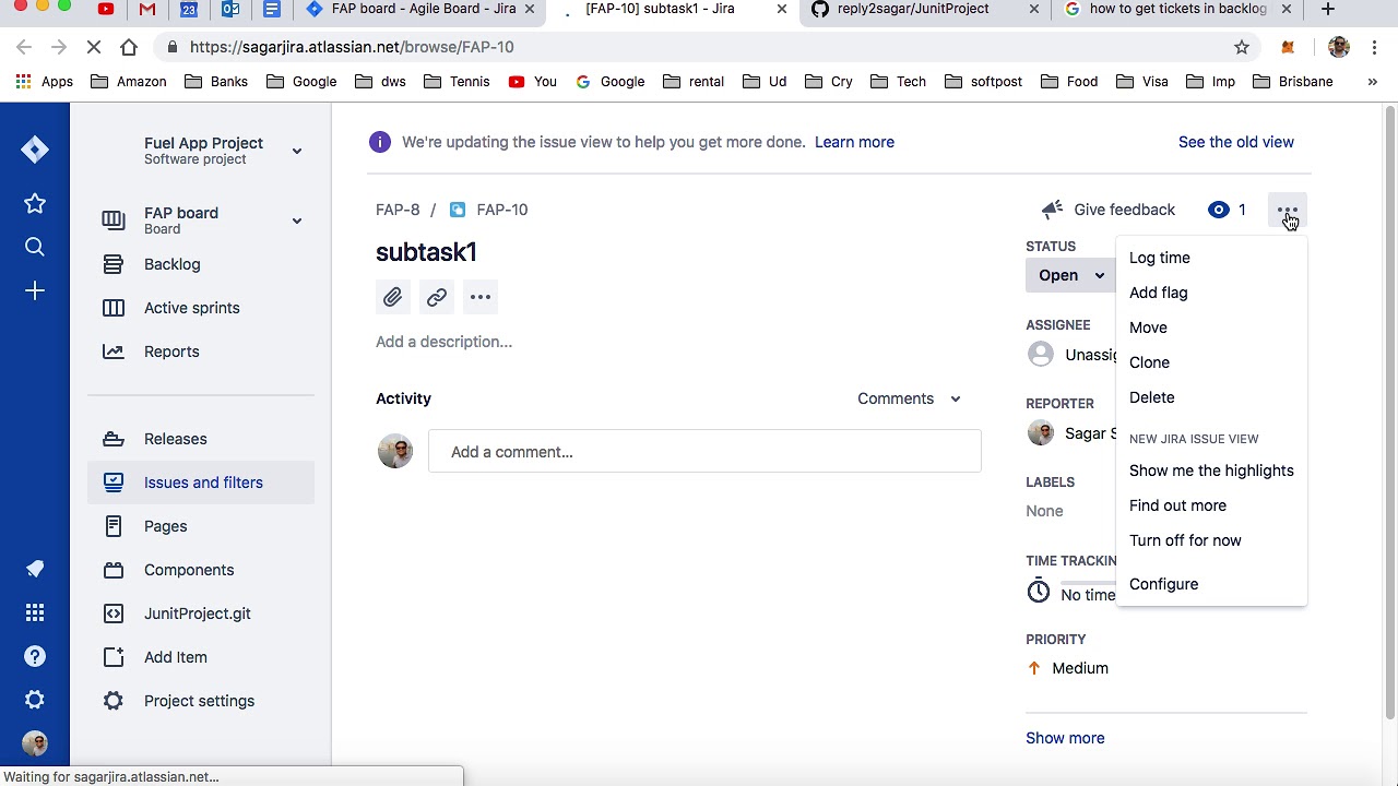 Jira Move Subtask