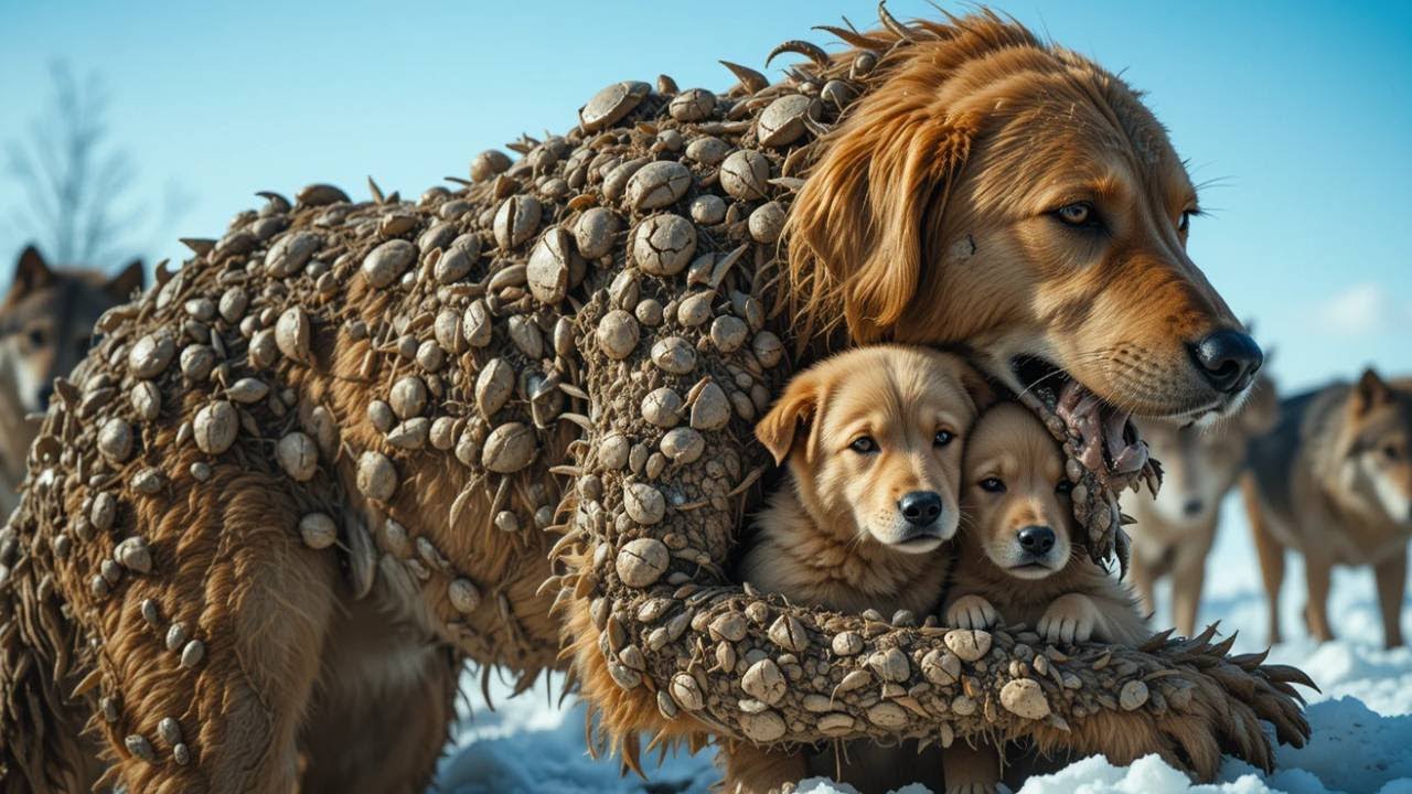 AI Video: Brave Mother Dog Battles Giant Snake to Save Her Puppies ...