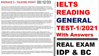 IELTS Reading Actual Test 1 With Answers 2021 | General Training | BC & IDP | 15-07-2021