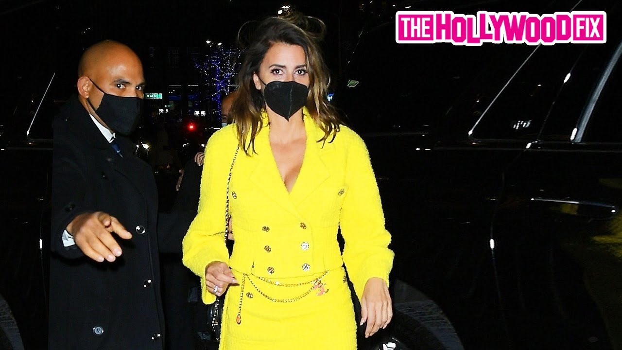 Penelope Cruz Is Mobbed By Fans When Spotted Stepping Out In An All Yellow Ensemble At NBC Studios